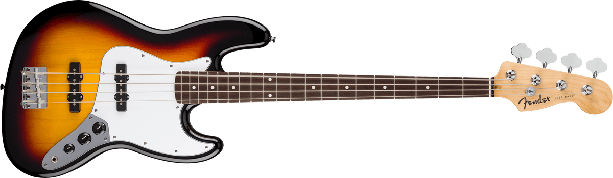 Fender Standard Jazz Bass, Laurel Fingerboard, White Pickguard, 3-Color Sunburst
