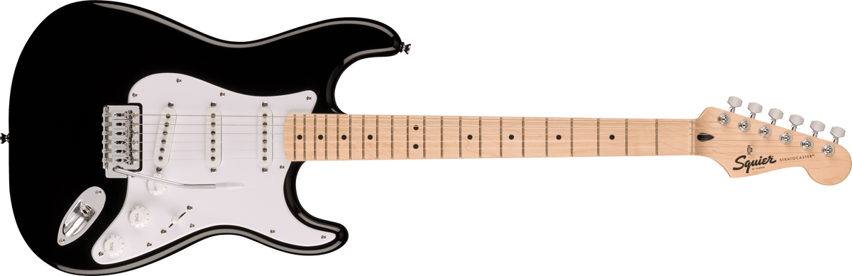 Fender Squier Sonic Stratocaster, Maple Fingerboard, White Pickguard, Black