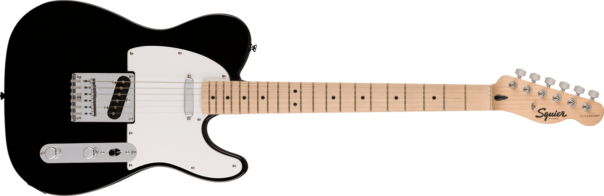 Fender Squier Sonic Telecaster, Maple Fingerboard, White Pickguard, Black