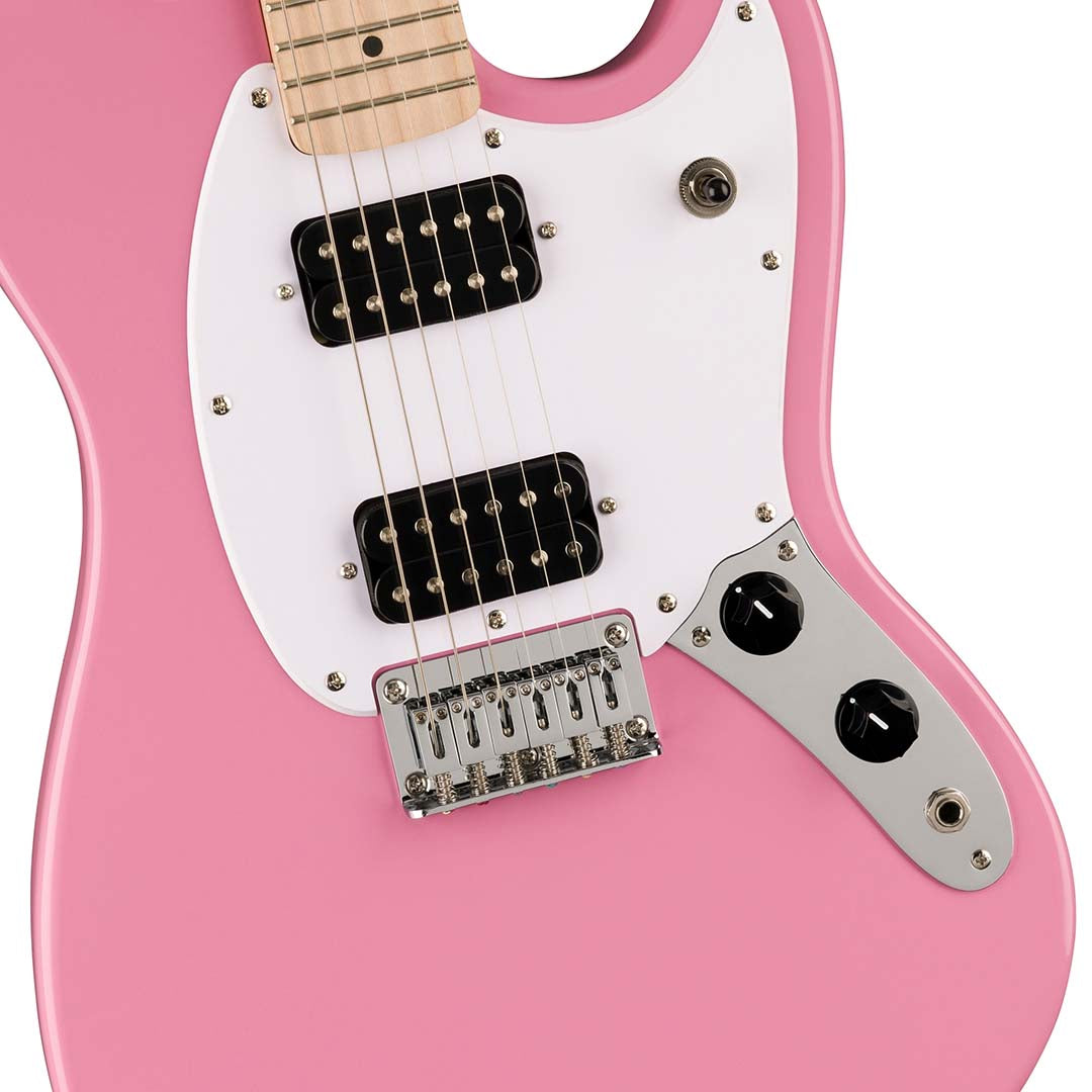 Fender Squier Sonic Mustang HH, Maple Fingerboard, White Pickguard, Flash Pink