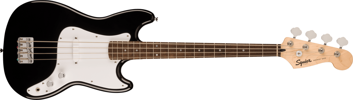 Fender Squier Sonic Bronco Bass, Laurel Fingerboard, White Pickguard, Black