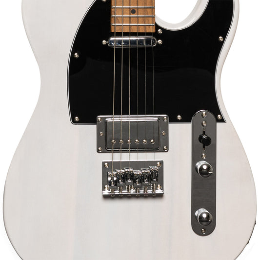 Stagg SETPLUS WHB - Vintage “T” Series Electric Guitar (See Thru White) | Stagg Guitar for Beginners, Students & Stage