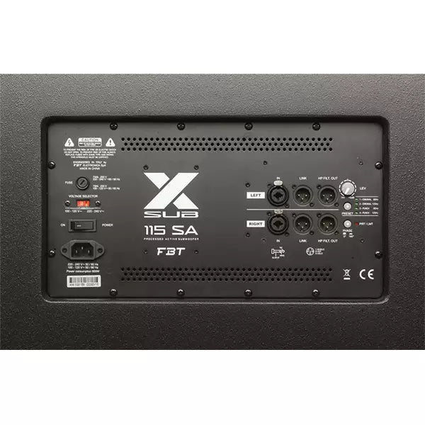FBT – X-SUB115SA 15″ PROCESSED COMPACT BAND-PASS ACTIVE SUB 1200W RMS