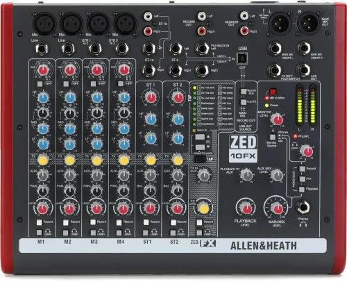 Allen and Heath ZED-10FX 10-channel Mixer with USB