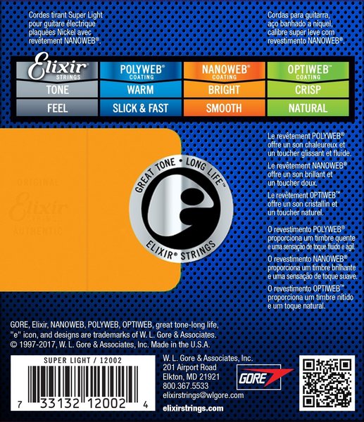 Elixir Nanoweb Super Light 9-42 electric strings