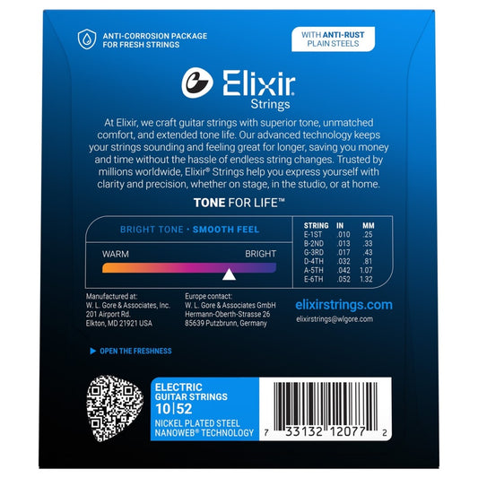 Elixir Nanoweb Light/Heavy 10-52 electric strings