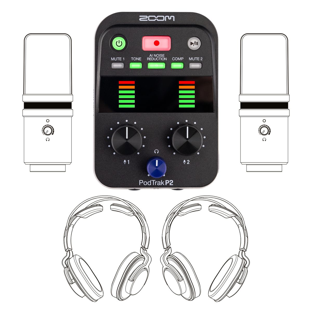 Zoom PodTrak P2 Podcast Recorder