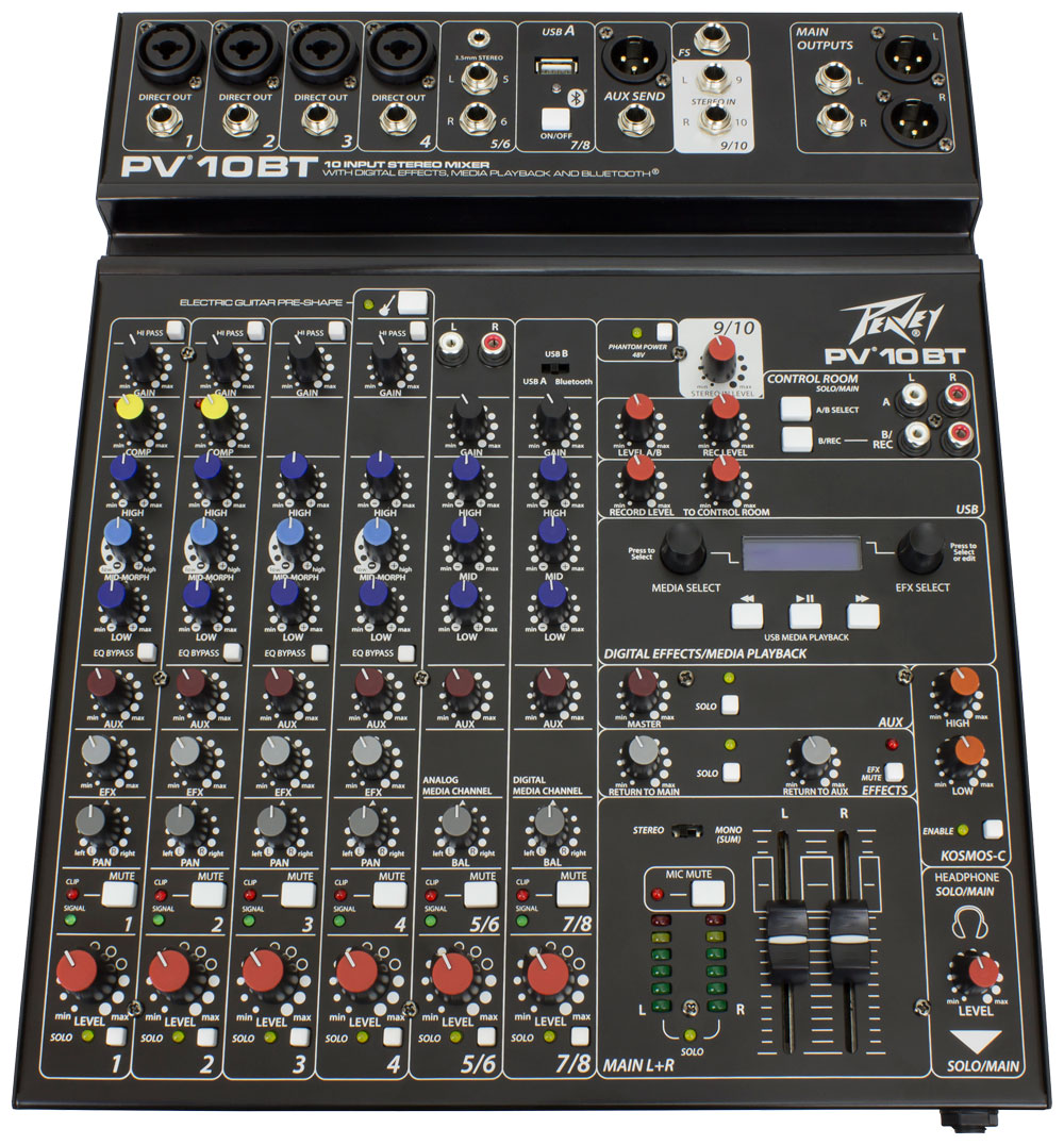 Peavey PV® 10 BT 10 Channel Compact Mixer with Bluetooth