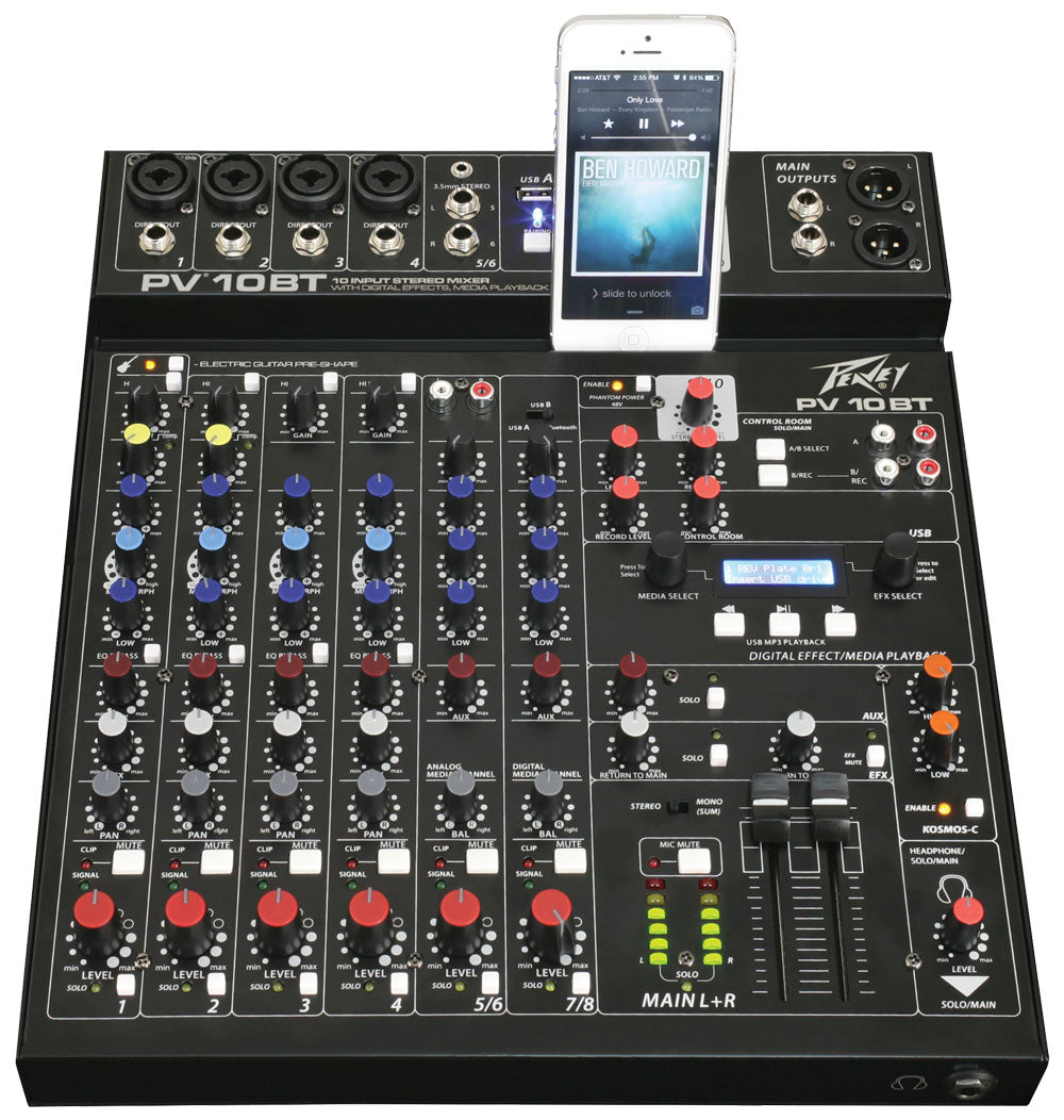 Peavey PV® 10 BT 10 Channel Compact Mixer with Bluetooth