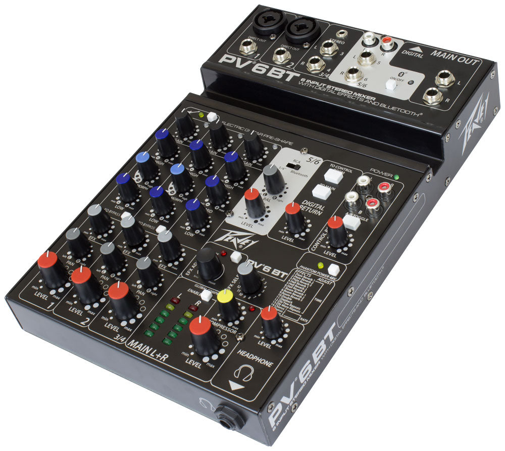 Peavey PV® 6 BT 6 Channel Compact Mixer with Bluetooth
