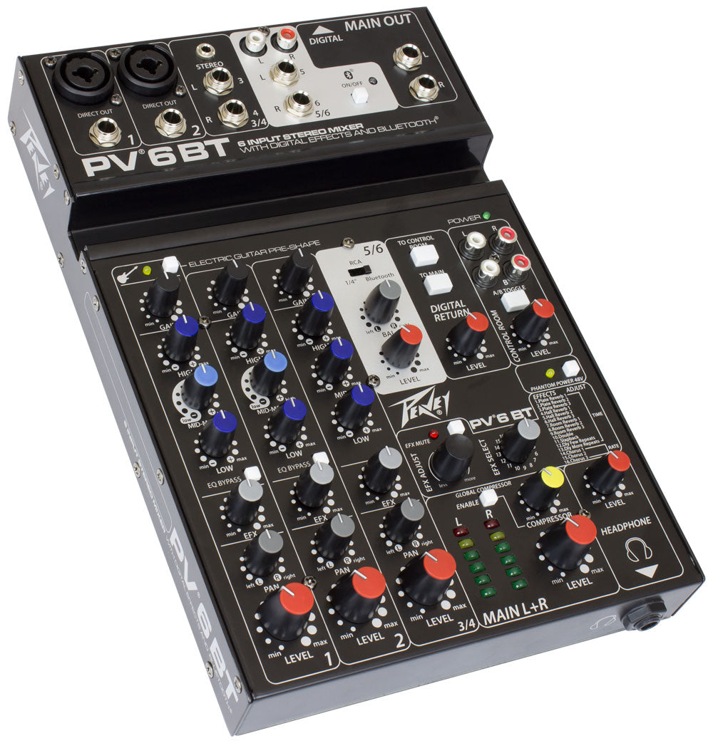 Peavey PV® 6 BT 6 Channel Compact Mixer with Bluetooth