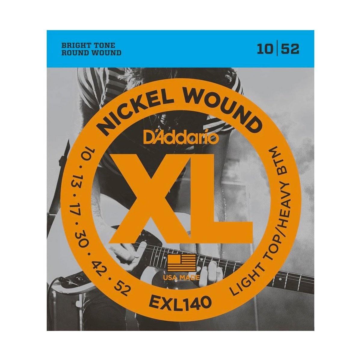 D'Addario EXL140 Electric Guitar Strings – Light Top/Heavy Bottom 10-52