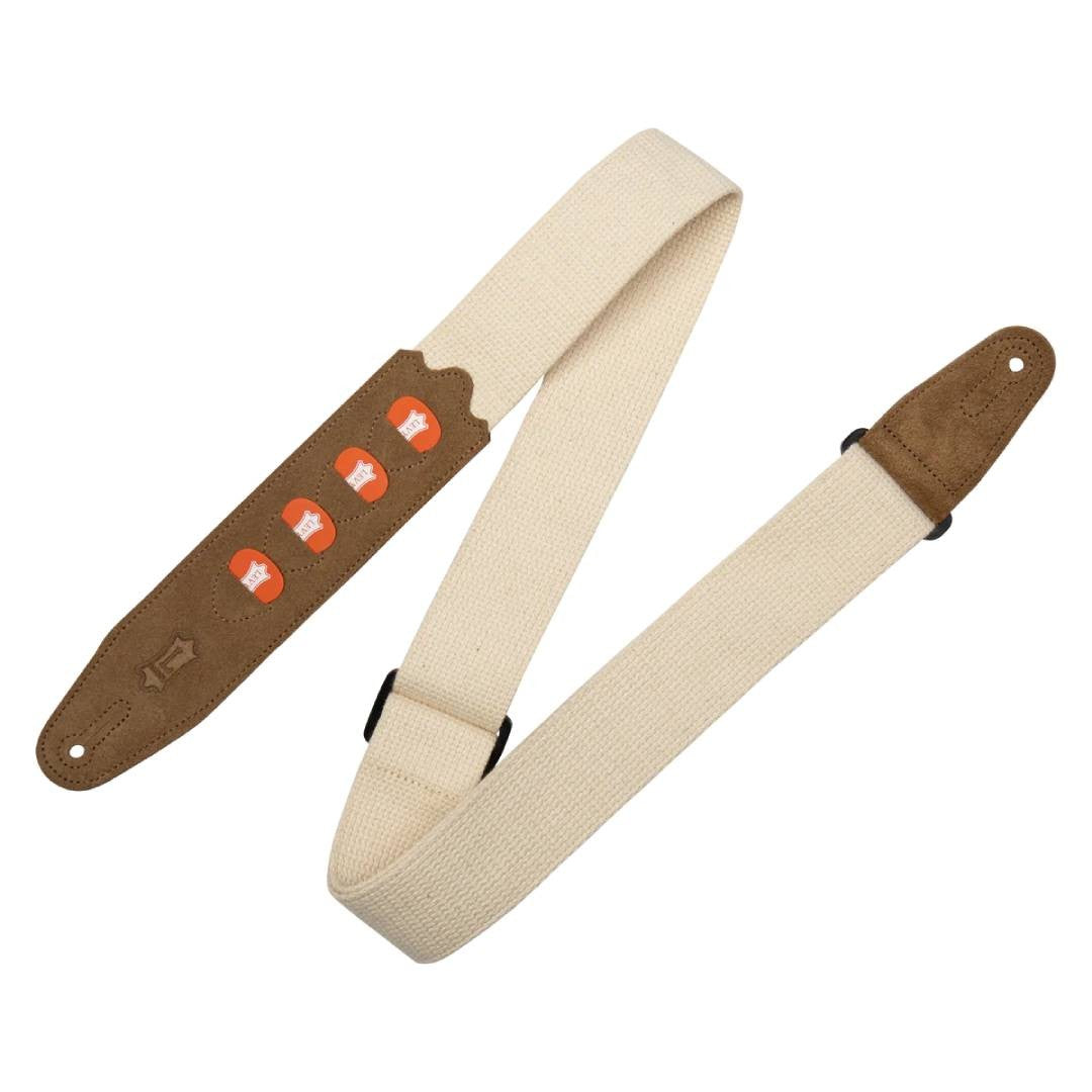 Levy's MC2PH 2-inch Cotton Pickholder Guitar Strap - Natural