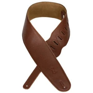 Levy's M4-BRN 3.5-inch Top Grain Leather Bass Strap - Brown