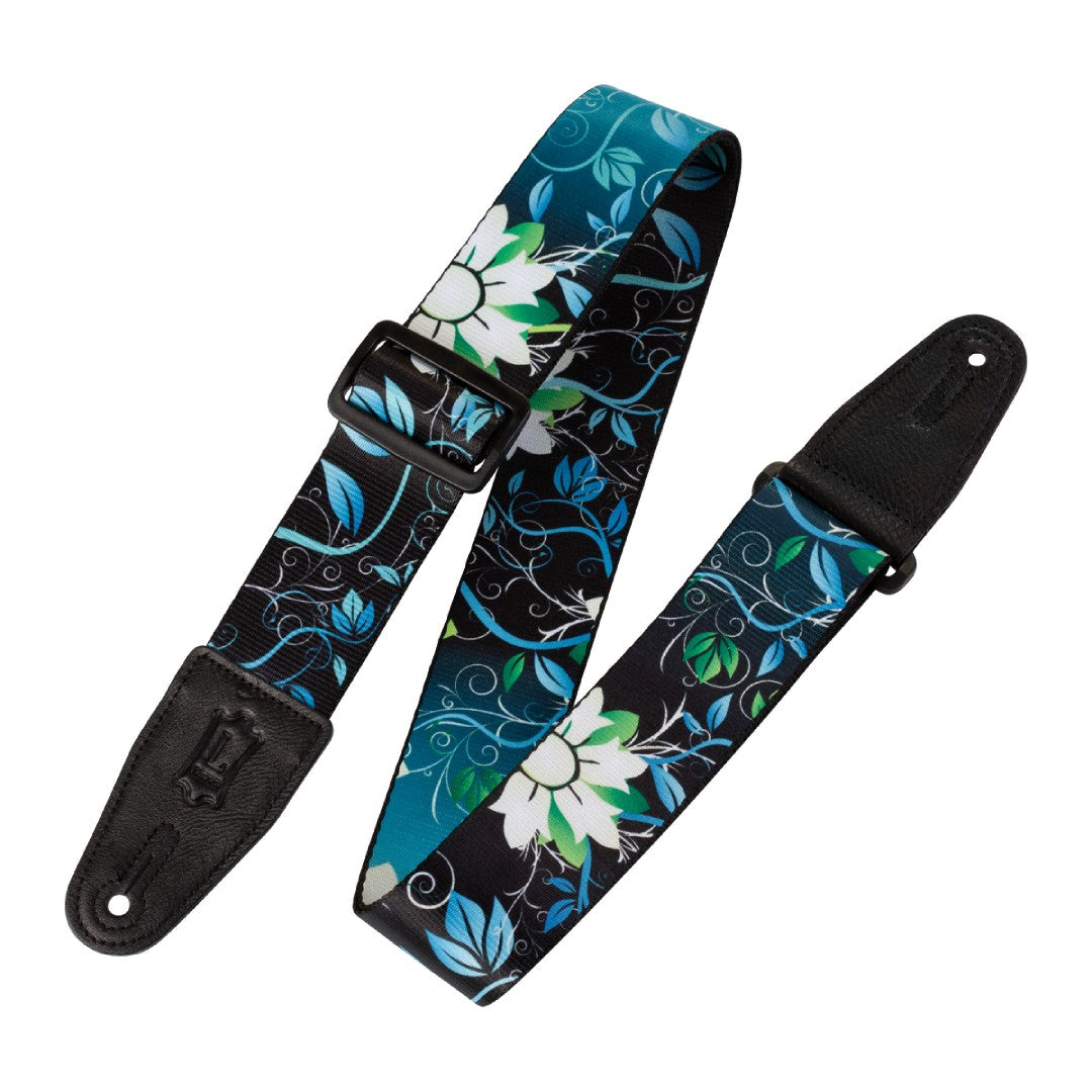 Levy's MPD2 Polyester Guitar Strap - Blue Flower
