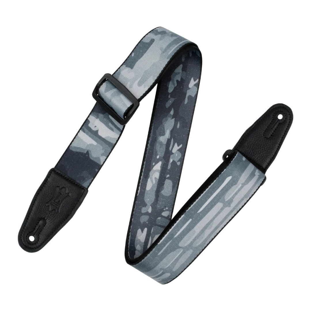 Levy's MPD2 Polyester Guitar Strap - Grey Abstract Tree Motif