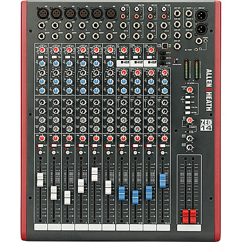 Allen & Heath ZED1402 - 14 Channel Mixer w/ USB Audio Interface | Allen & Heath Analog Mixer for Live Sound & Studio