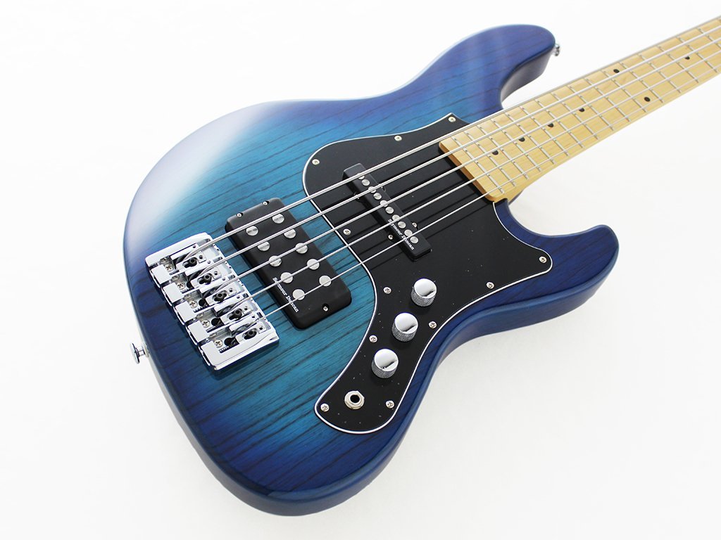 FGN JMJ5-ASH-M BASS IN SEE-THRU BLUE BURST – Fouche Guitars