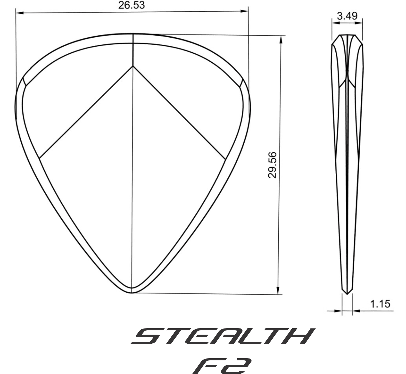 Fouche Stealth F2 - 3 pack Guitar Picks