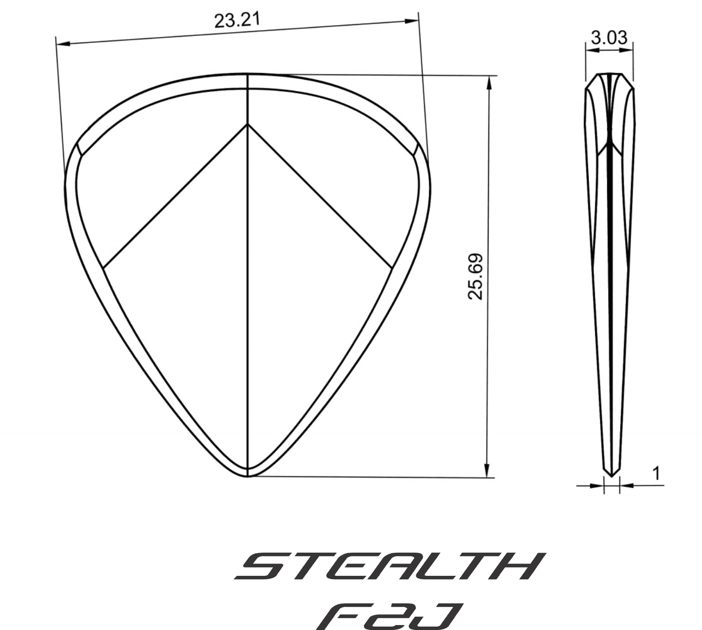 Fouche Stealth F2J - 3 pack Guitar Picks