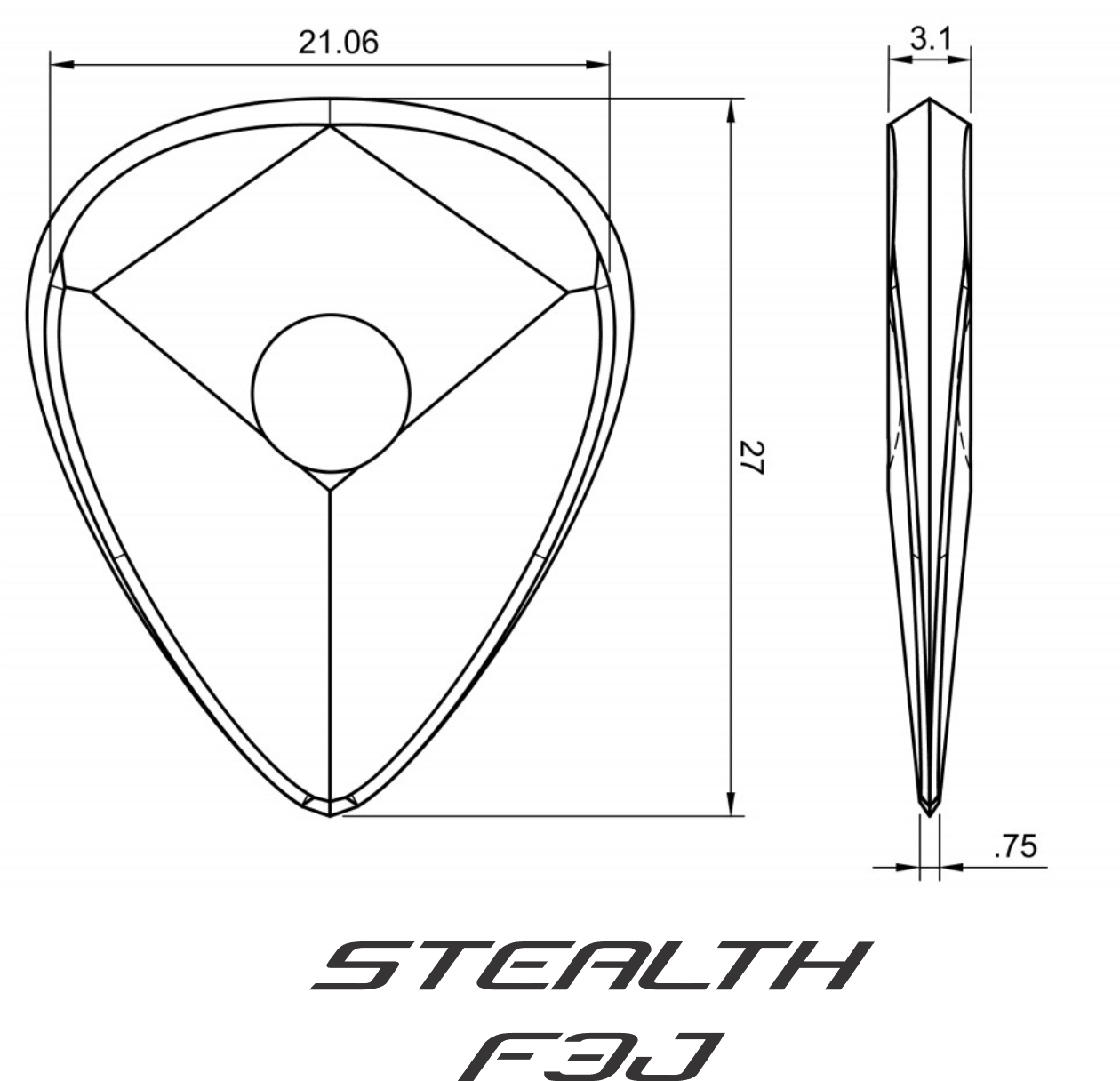 Fouche Stealth F3J - 3 pack Guitar Picks