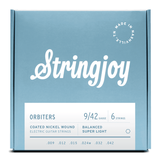 Stringjoy Orbiters | Balanced Super Light Gauge (9-42) Coated Nickel Wound Electric Guitar Strings