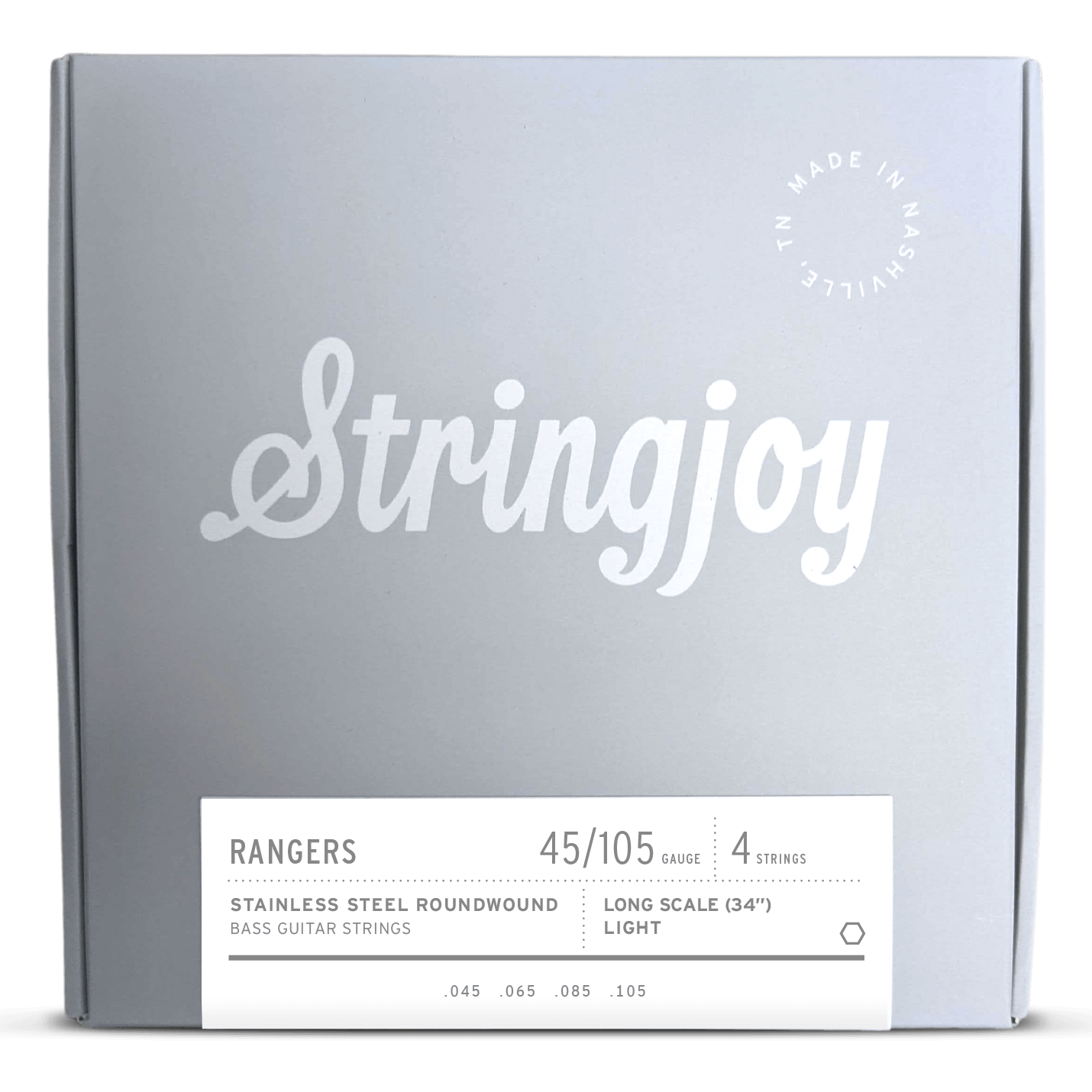 Stringjoy Rangers | Light Gauge (45-105) 4 String Long Scale Stainless Steel Bass Guitar Strings
