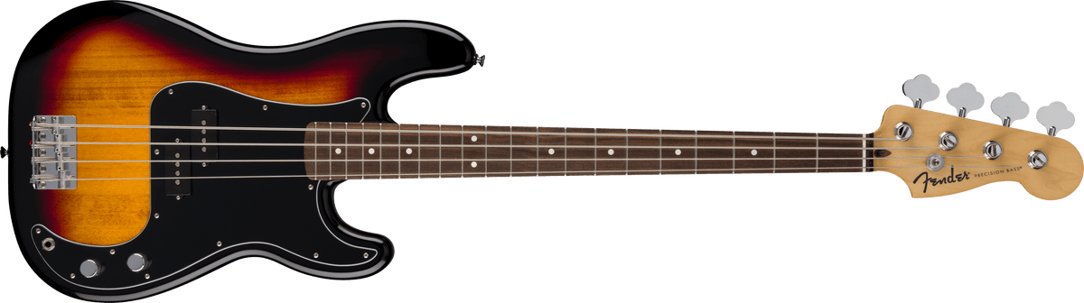 Fender Standard Precision Bass, Laurel Fingerboard, Black Pickguard, 3-Color Sunburst