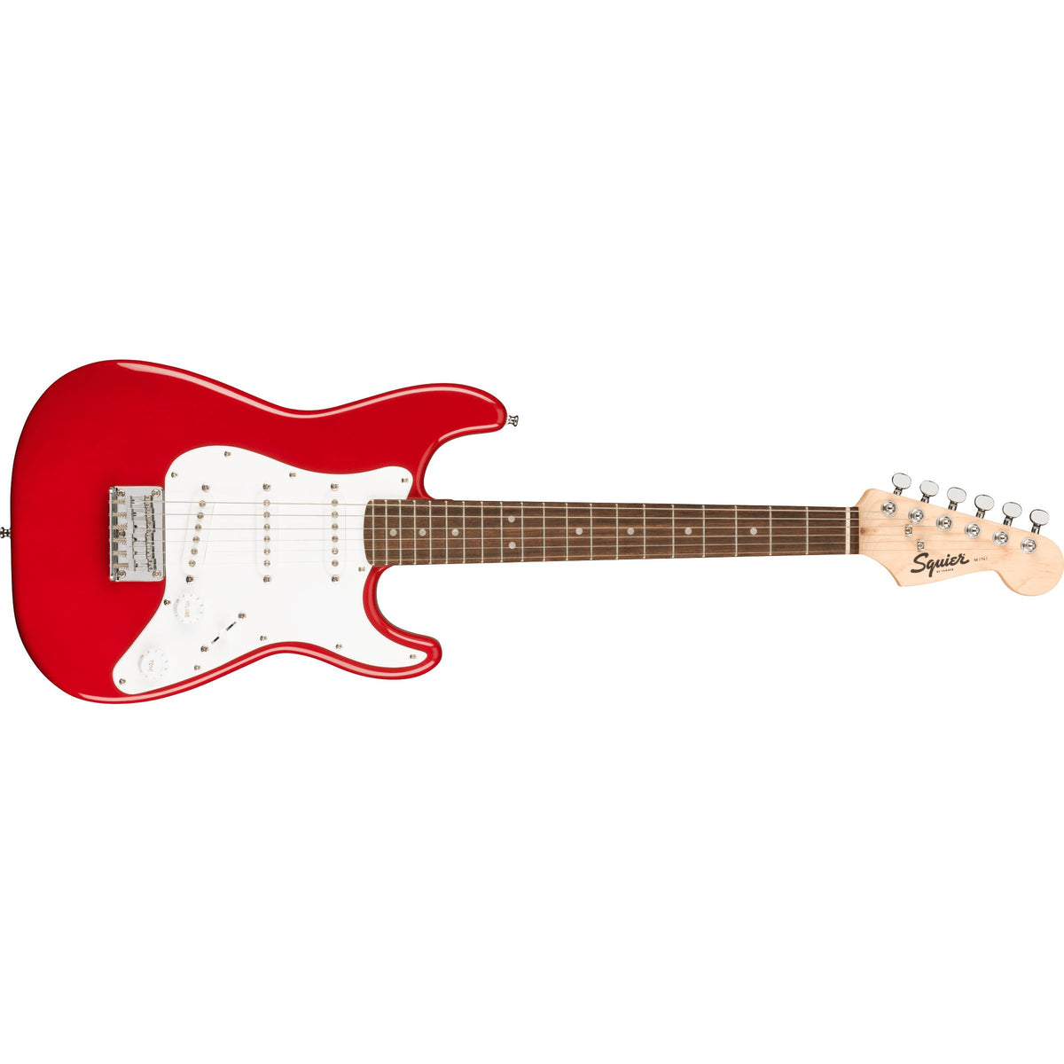 Fender Squier Mini Stratocaster, Laurel Fingerboard, White Pickguard, Dakota Red