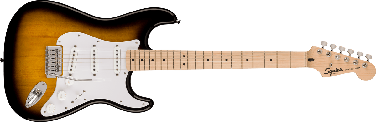 Fender Squier Sonic Stratocaster, Maple Fingerboard, White Pickguard, 2-Color Sunburst
