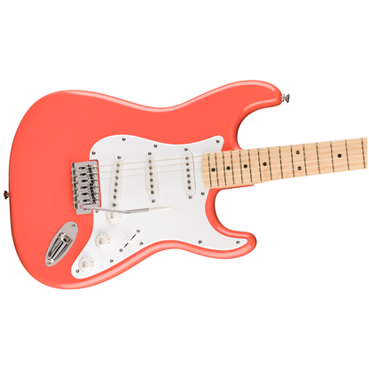 Fender Squier Sonic Stratocaster, FSR Maple Fingerboard, White Pickguard, Tahitian Coral