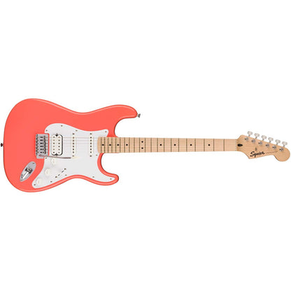 Fender Squier Sonic Stratocaster HSS, Maple Fingerboard, White Pickguard, Tahitian Coral