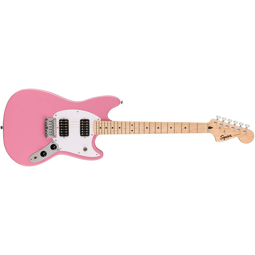 Fender Squier Sonic Mustang HH, Maple Fingerboard, White Pickguard, Flash Pink
