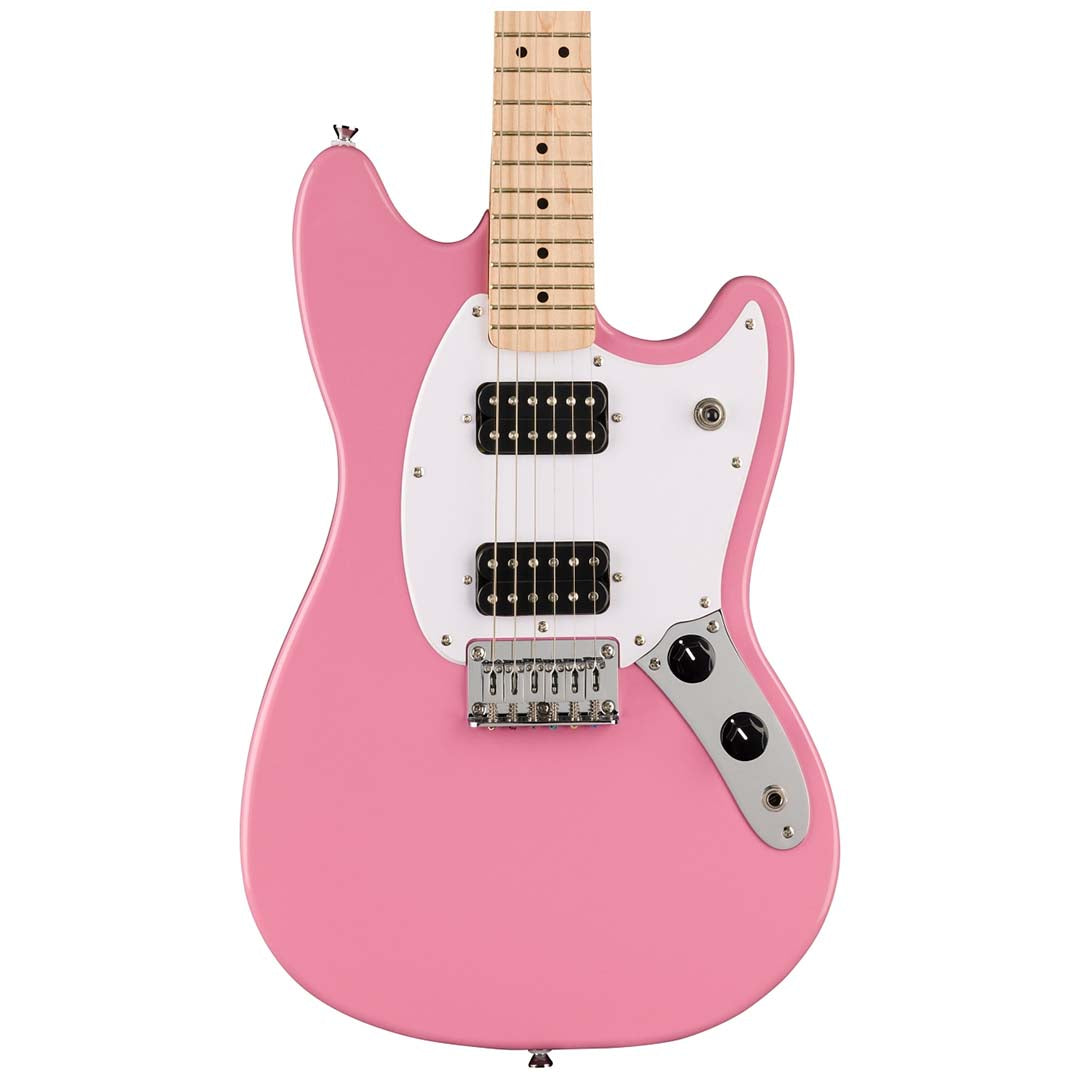 Fender Squier Sonic Mustang HH, Maple Fingerboard, White Pickguard, Flash Pink