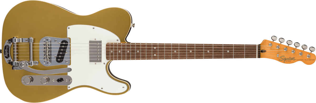 Fender Squier Classic Vibe Custom Telecaster SH with Bigsby Parchment Pickguard, Aztec Gold