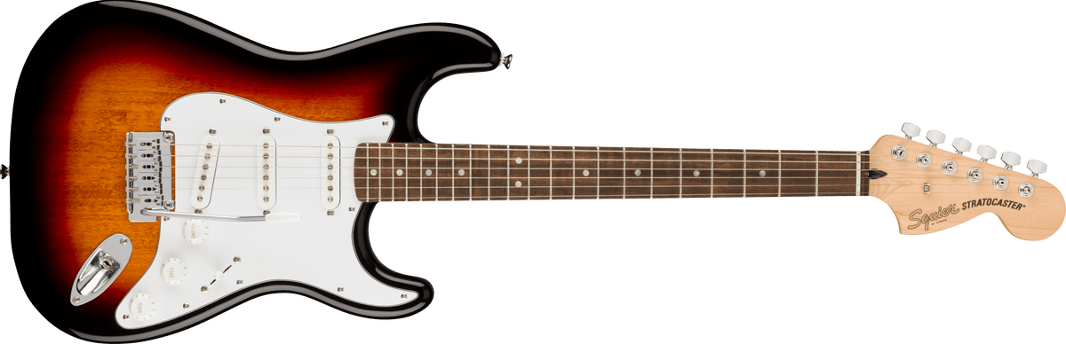 Fender Squier Affinity Series Stratocaster, Laurel Fingerboard, White Pickguard, 3-Color Sunburst