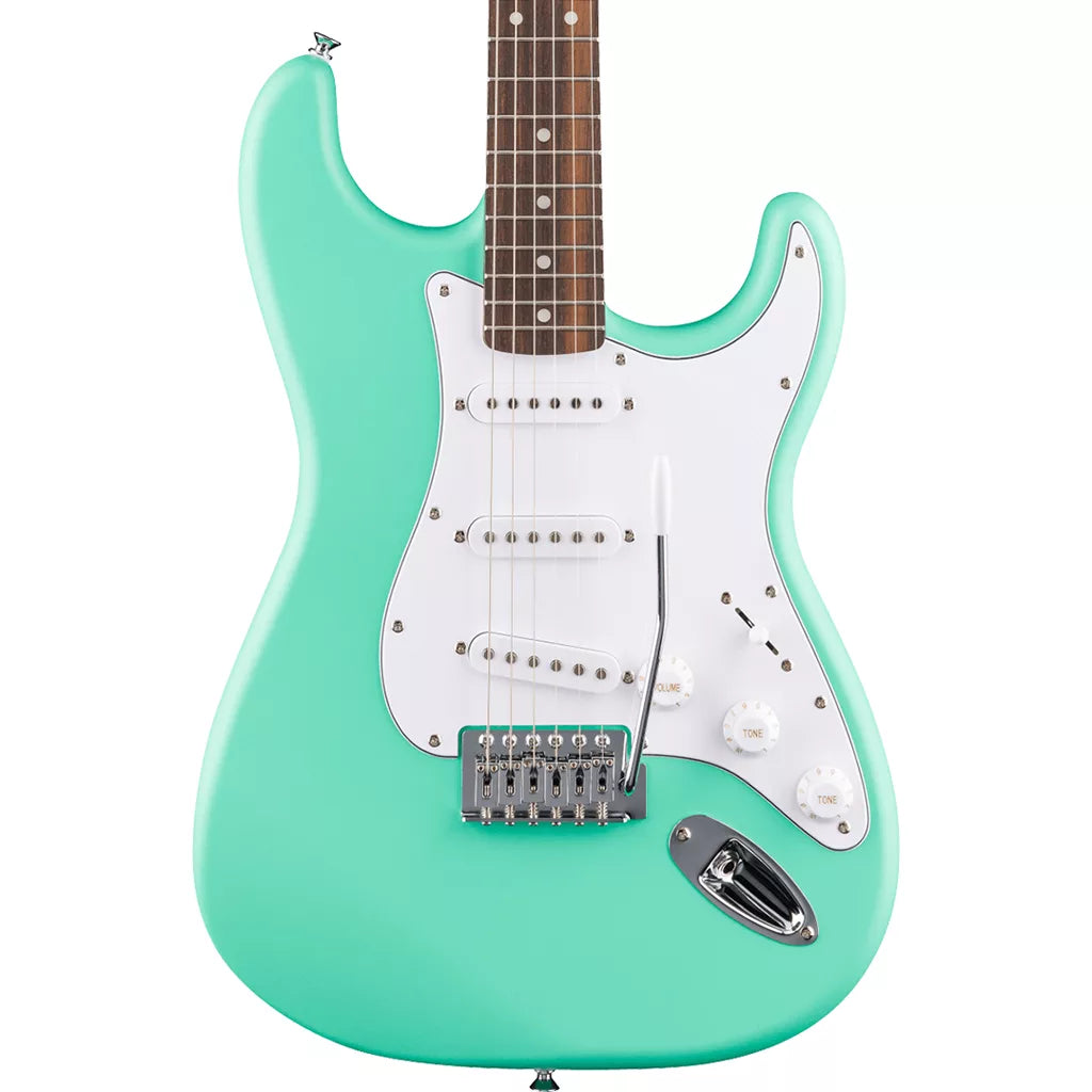 Fender Squier Debut Collection Stratocaster, Laurel Fingerboard, White Pickguard, Sea Foam Green