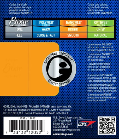 Elixir Nanoweb Light Electric Guitar Strings ( .010 – .046)