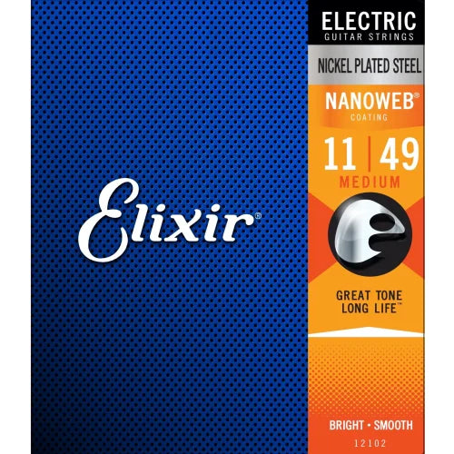Elixir Nanoweb Medium Electric Guitar Strings (.011 – .049)