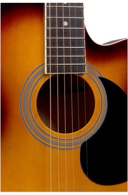 Stagg SA20ACE SNB - 4/4 Cutaway Acoustic-Electric Guitar w/ Basswood Top (Sunburst) | Stagg Musical Instruments & Accessories