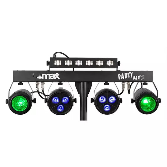 BEAMZ PARTYBAR10 SET 2x JELLY MOON, 2x PAR AND UV/STROBE RGBWUV