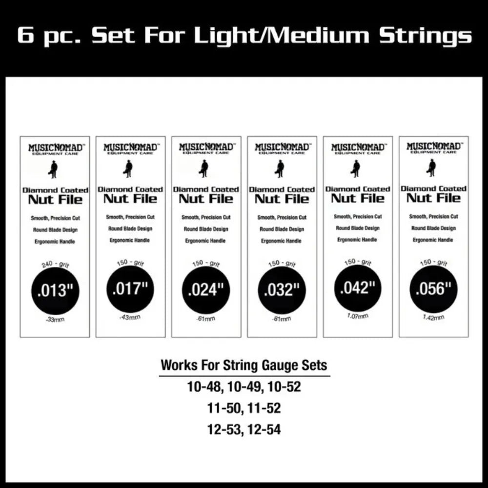 Music Nomad Acoustic Guitar Light Nut File Set + Case