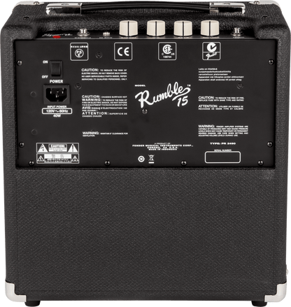 Fender Rumble 15 (V3), Black and Silver, 230V EUR