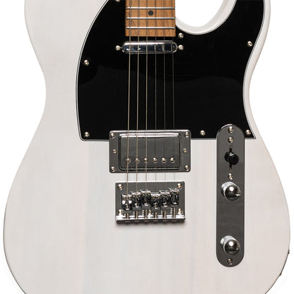 Stagg SETPLUS WHB - Vintage “T” Series Electric Guitar (See Thru White) | Stagg Guitar for Beginners, Students & Stage