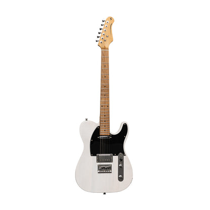 Stagg SETPLUS WHB - Vintage “T” Series Electric Guitar (See Thru White) | Stagg Guitar for Beginners, Students & Stage