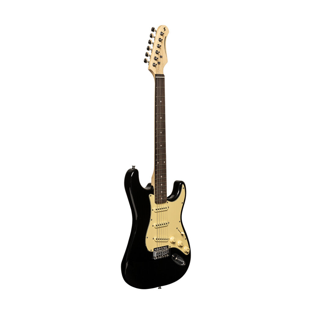 Stagg SES30 BK - Standard “S” Electric Guitar (Black) | Stagg Guitar for Beginners, Students & Stage
