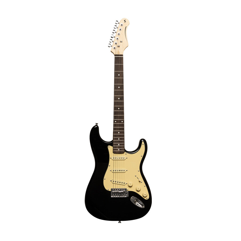 Stagg SES30 BK - Standard “S” Electric Guitar (Black) | Stagg Guitar for Beginners, Students & Stage