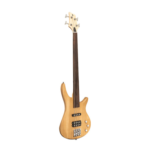 Stagg SBF40 NAT - Fusion 40 Electric Bass Guitar Satin (Natural) | Stagg Guitar for Beginners, Students & Stage