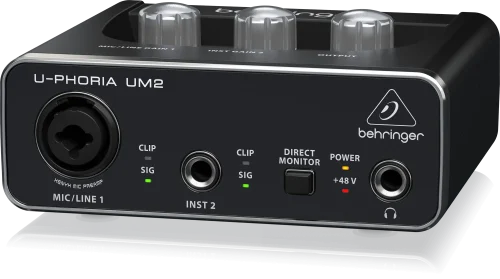 Behringer U-PHORIA UM2 Audiophile 2×2 USB Audio Interface