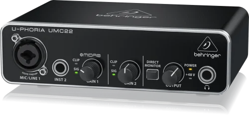Behringer U-PHORIA UMC22 Audiophile 2×2 USB Audio Interface